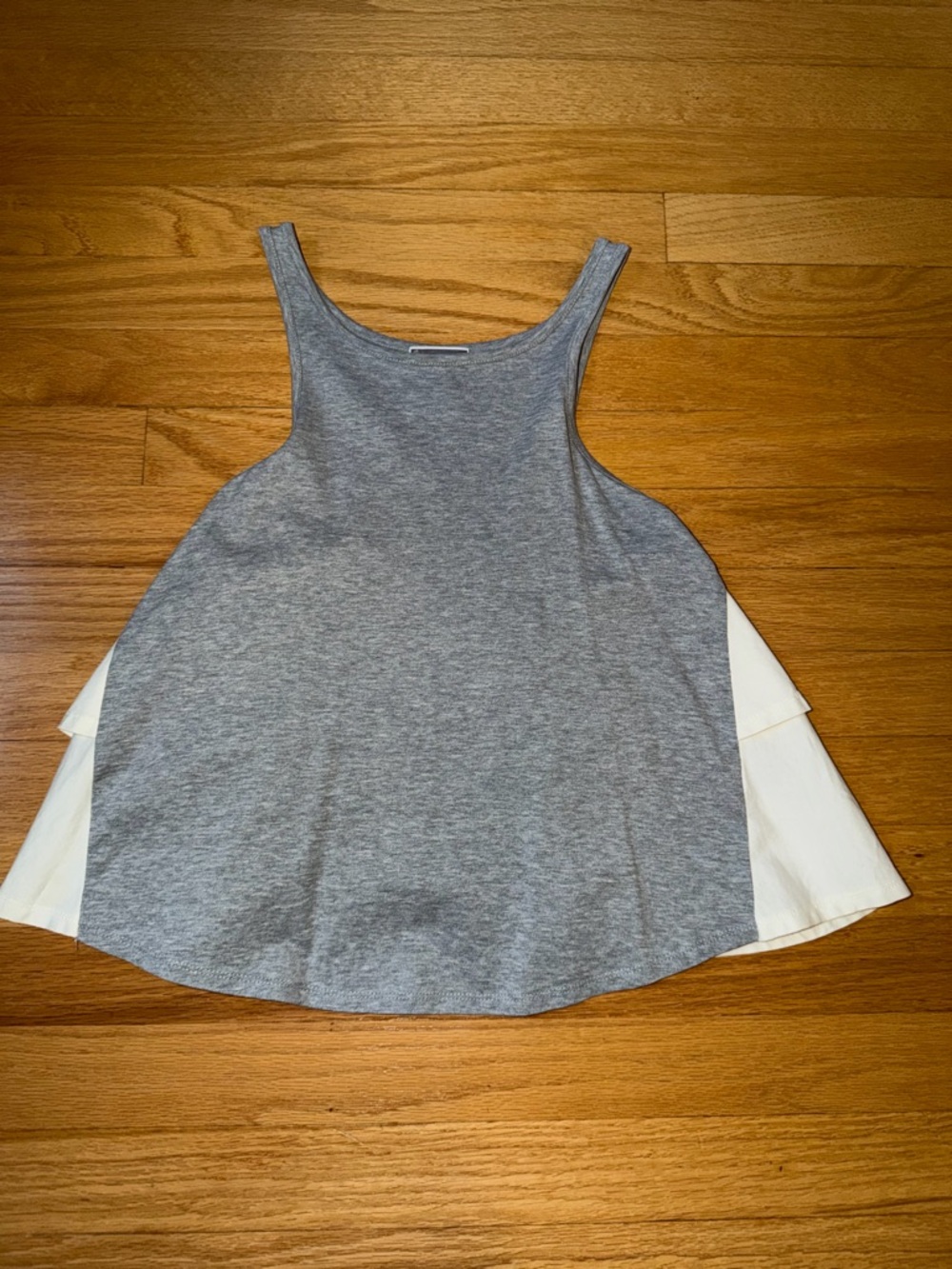 Chelsea 28 Women's Grey Tank Top with White Ruffles